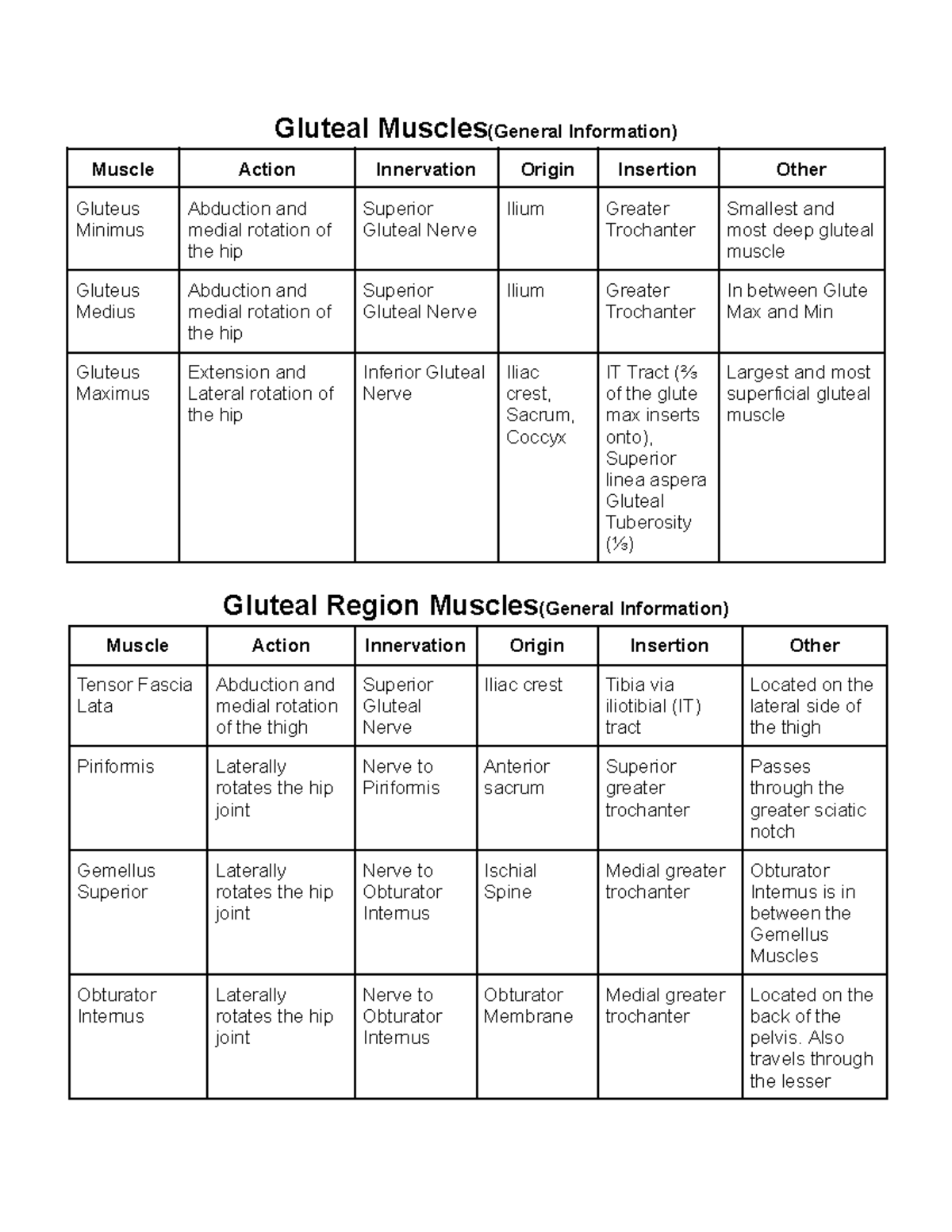 ANA126 Lower Extremity Muscles - Gluteal Muscles(General Information ...