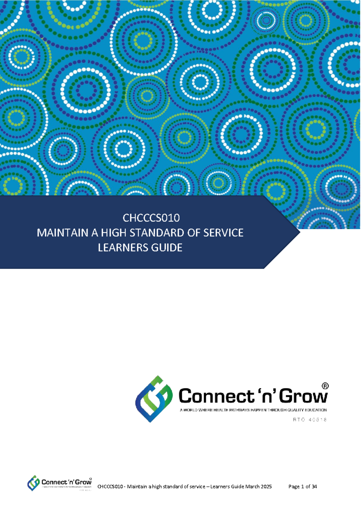 CHCCCS 010 - Learner Guide: Maintaining High Service Standards - Studocu