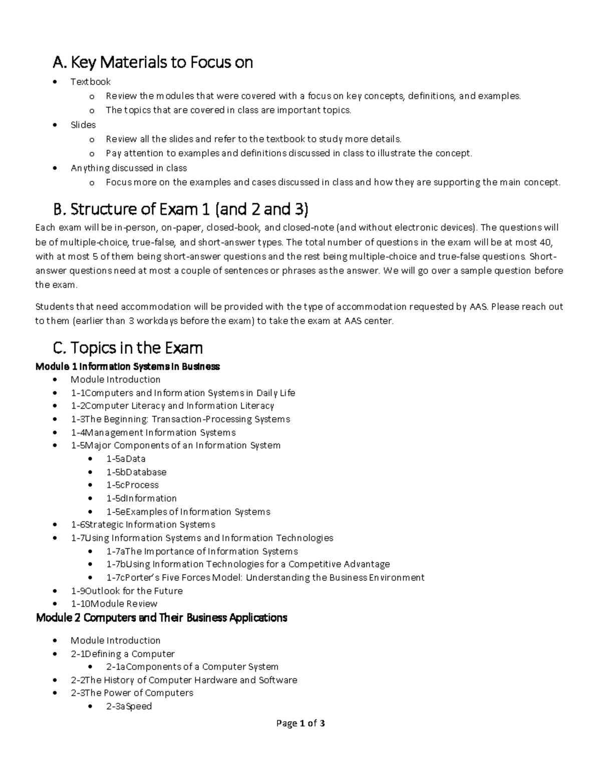 Exam Study Guide for Information Systems in Business (760D) - Studocu