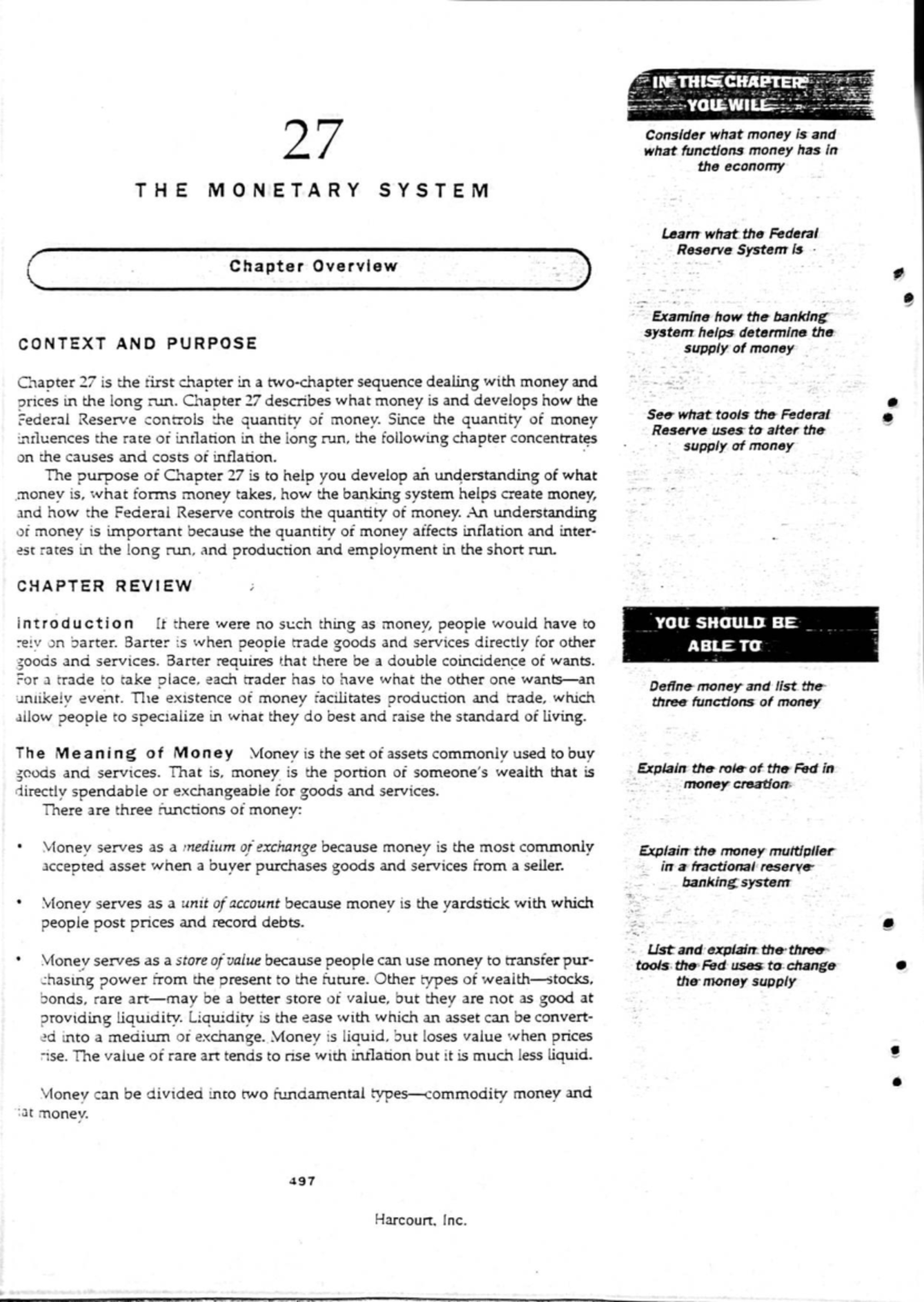 Macro Study Guide - Unit 6: The Monetary System and Functions of Money ...