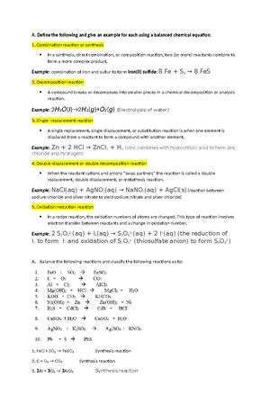 Analytical chem act 1 - Chemistry Activity - A. Define the following ...