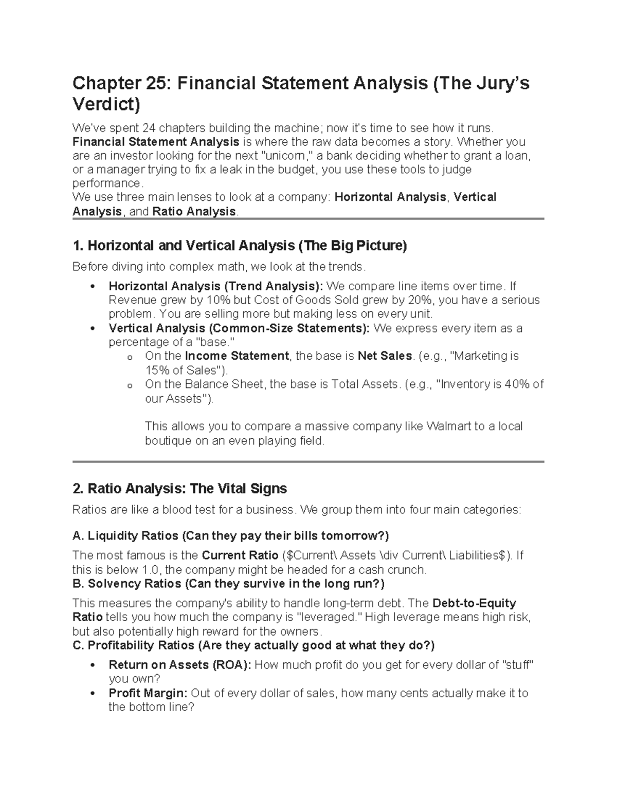 Chapter 25: Financial Statement Analysis - Key Insights and Tools - Studocu