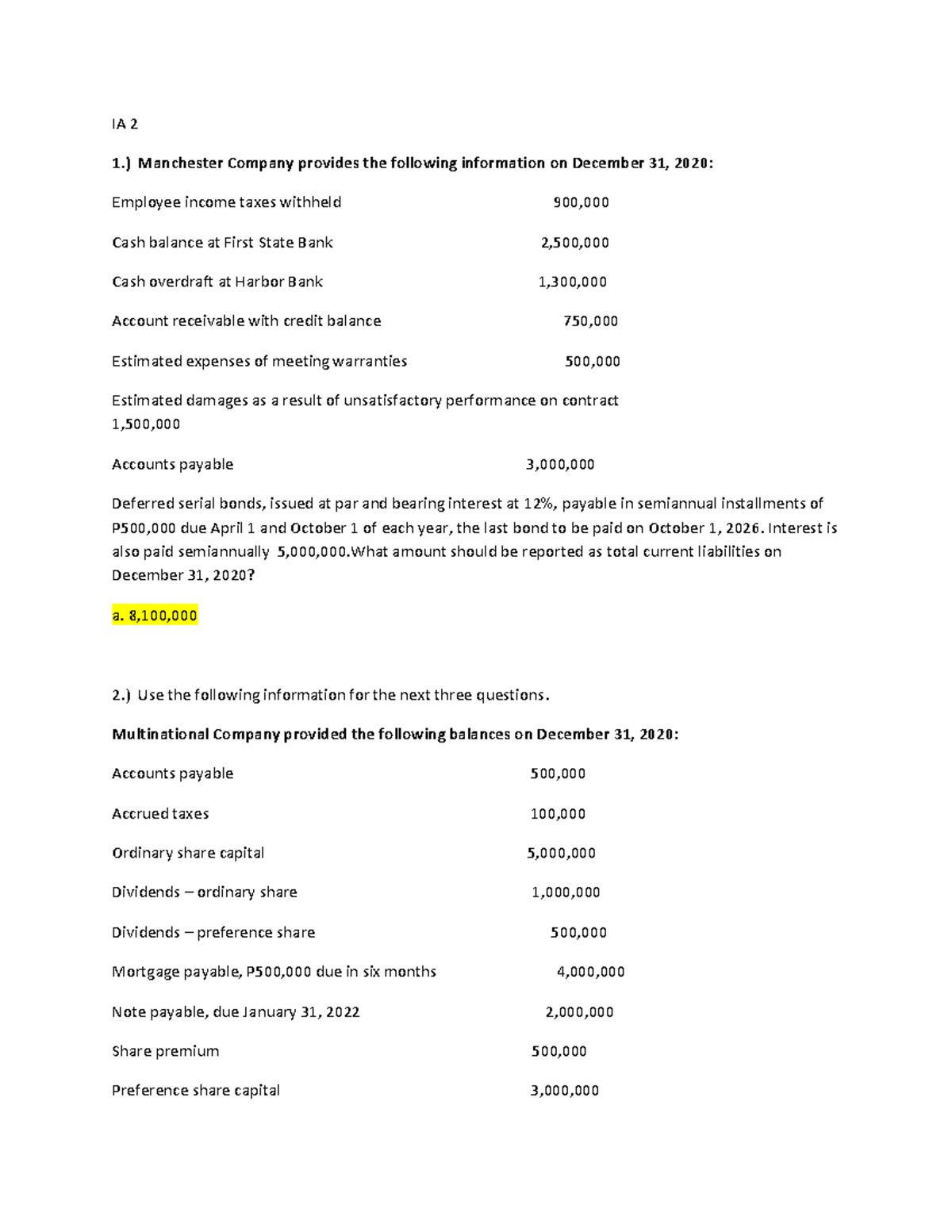 IA 2 Final Exam - Intermediate Accounting Vol. 2 Study Guide - Studocu