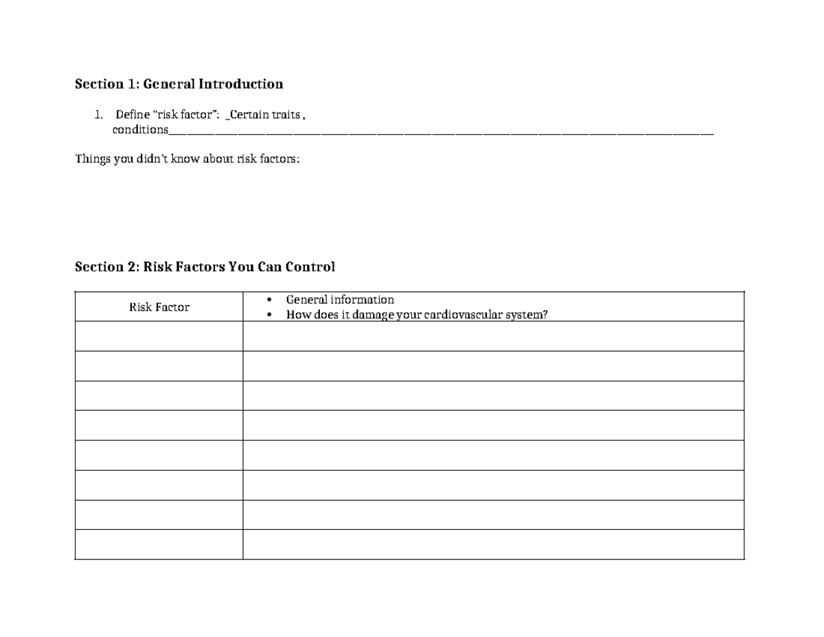 Notetaking guide - cinxns - Section 1: General Introduction 1. Define ...