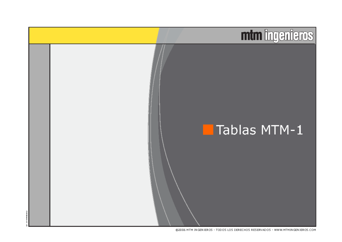 MTM - Tablas para el Uso y Manejo en Estudio de Trabajo - Studocu