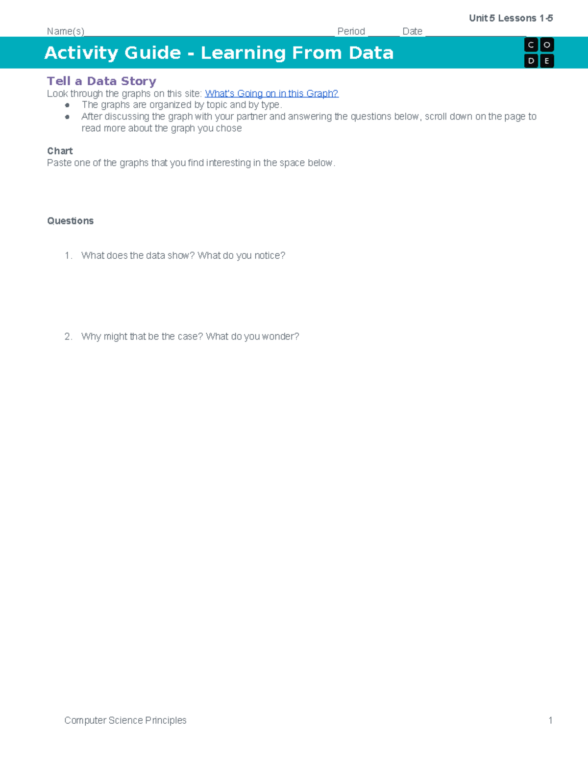 Unit 5 Lessons 1 thru 5 - blank activity guide - - Studocu