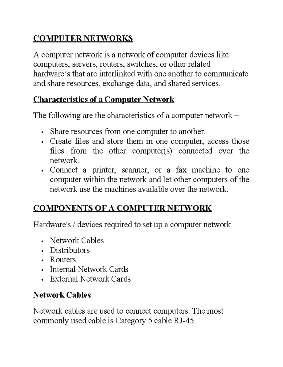 Computer Networks: Key Concepts and Topologies Overview - Studocu