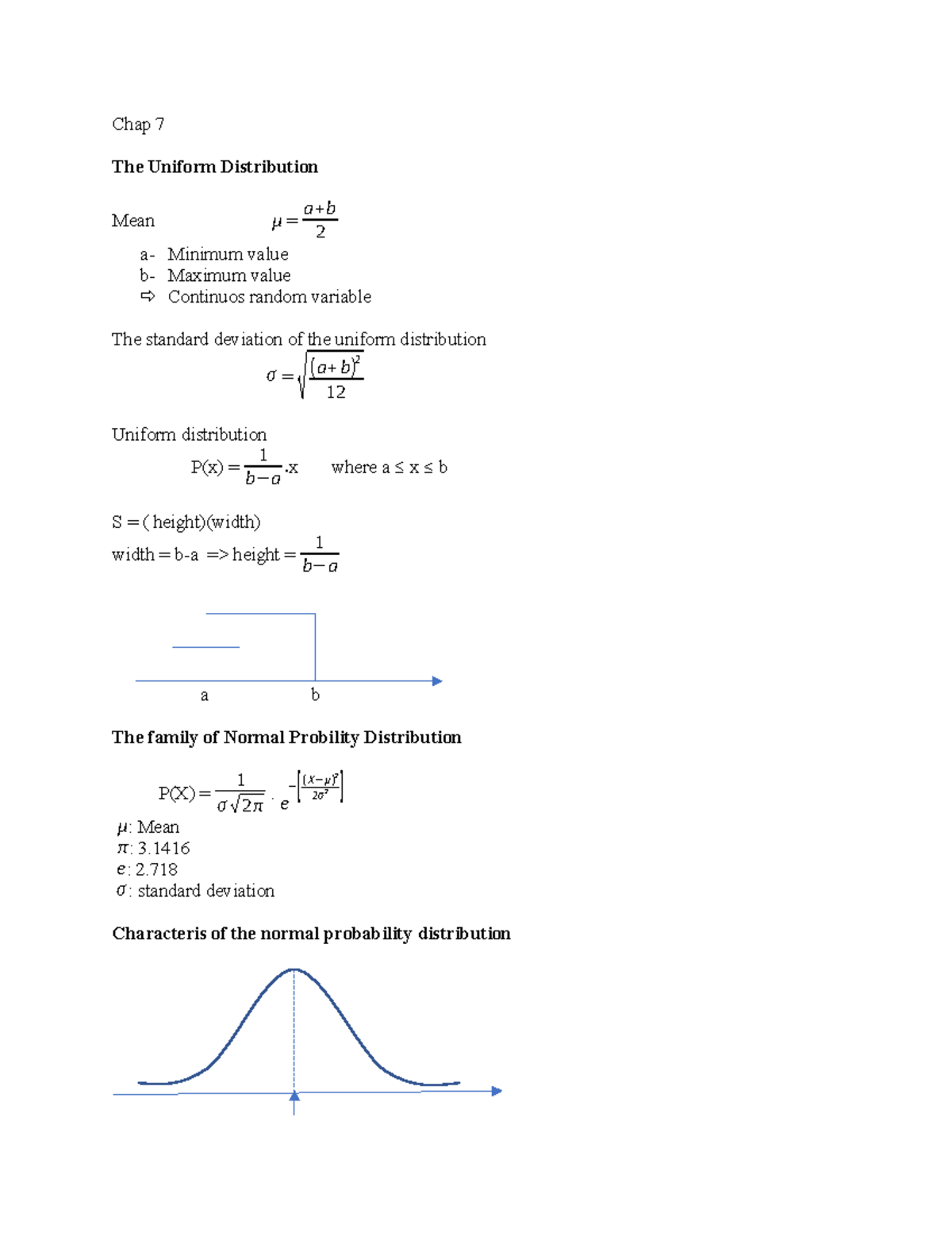 QM Chap 7 - Notes on Uniform and Normal Distributions - Studocu
