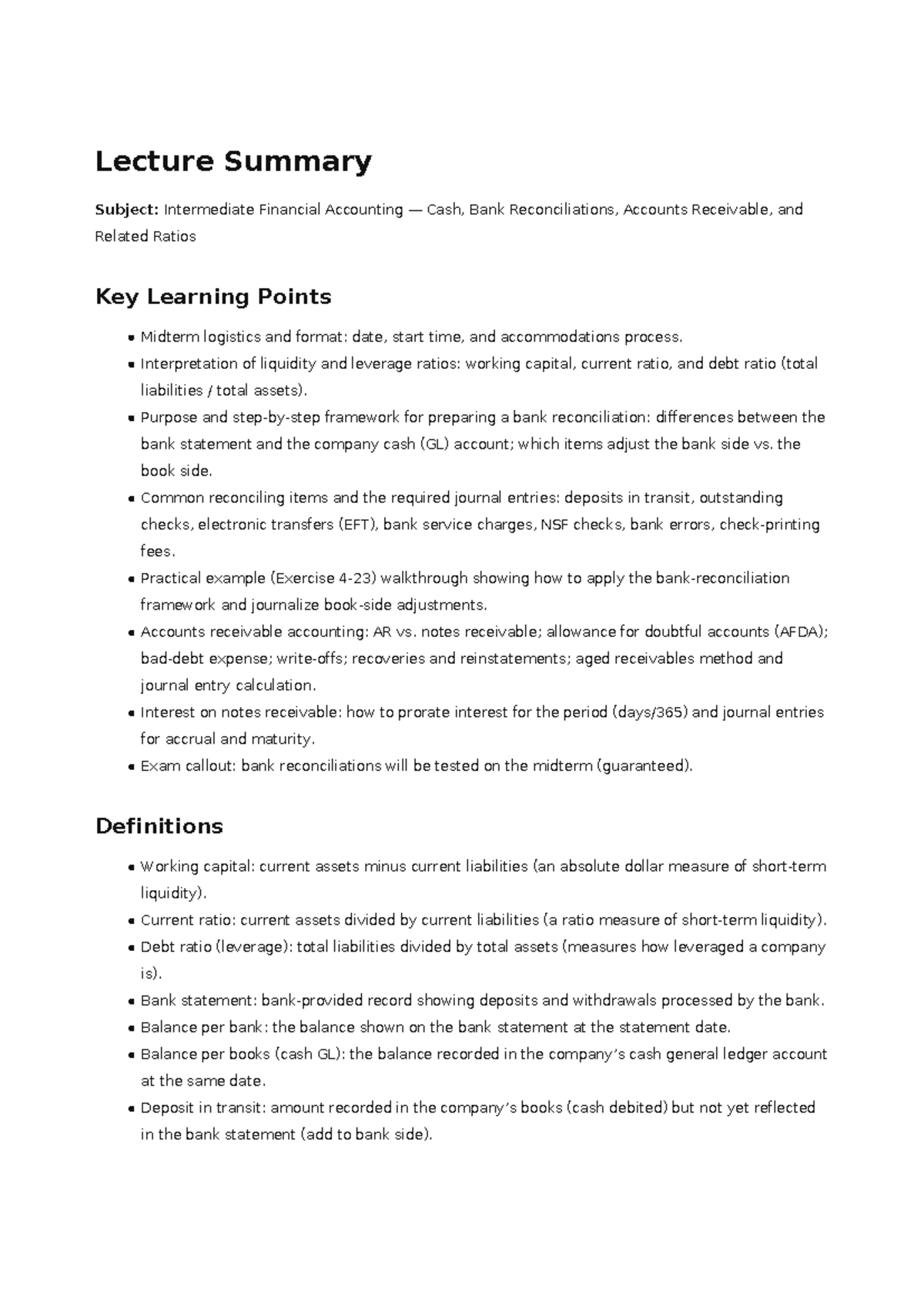 Intermediate Financial Accounting Lecture Summary - Studocu