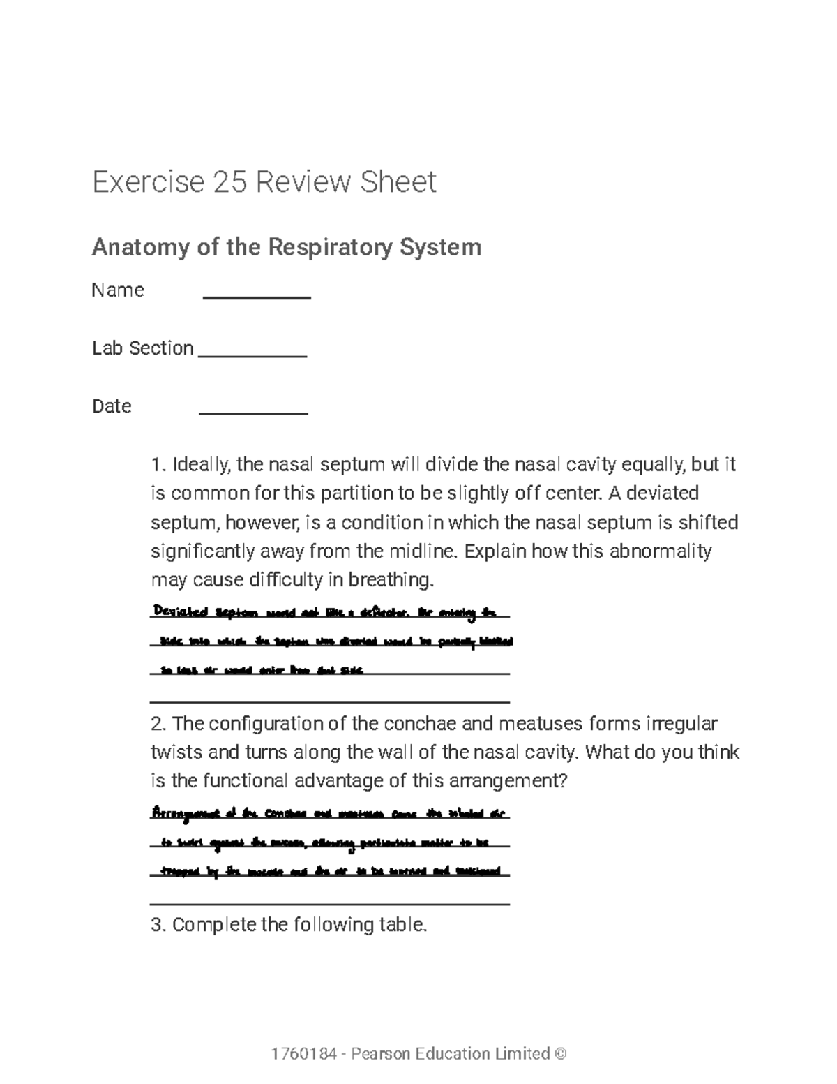 Chapter 25 - completed lab assignment - Exercise 25 Review Sheet ...