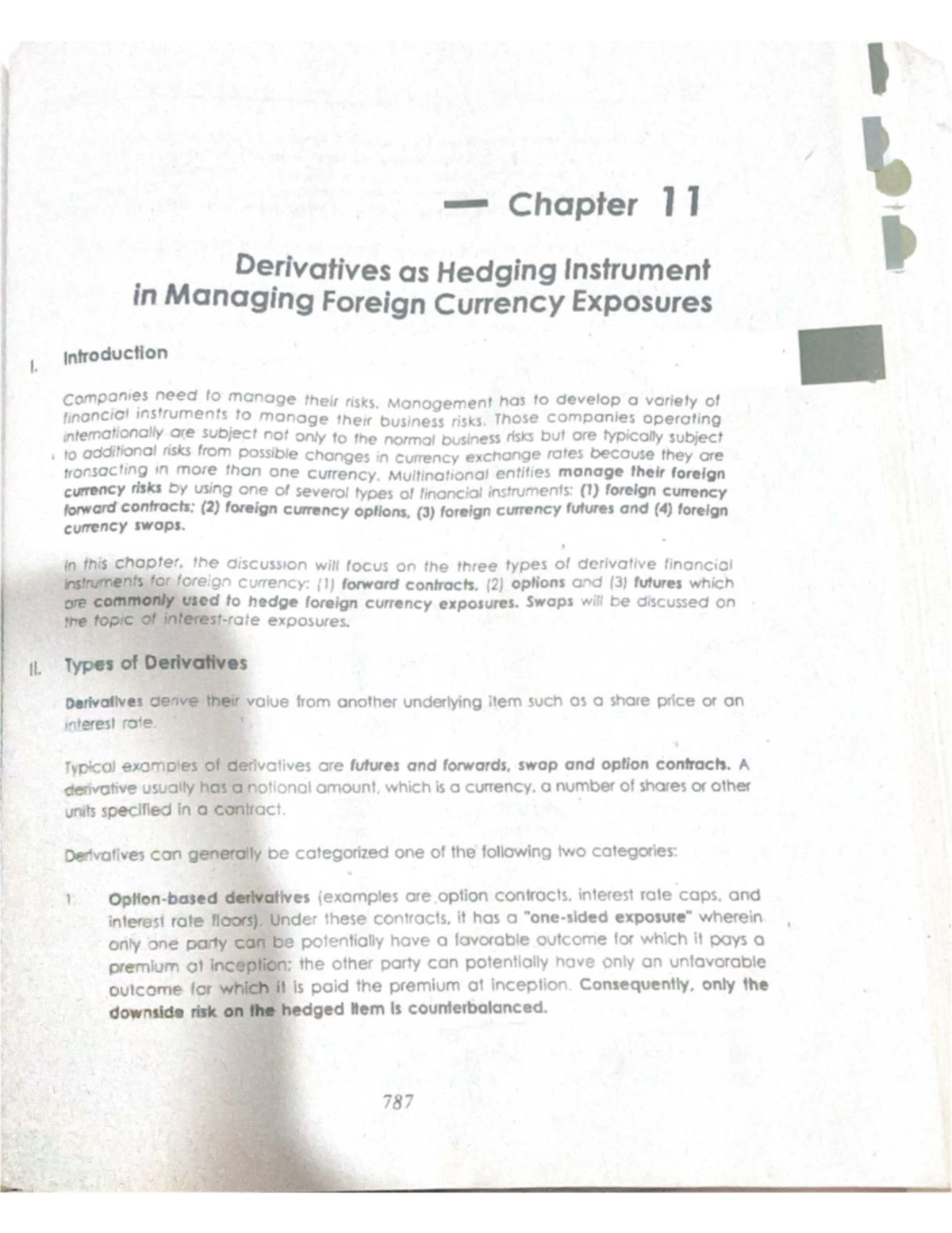 Chapter 11: Derivatives as Hedging Instruments for Foreign Currency ...