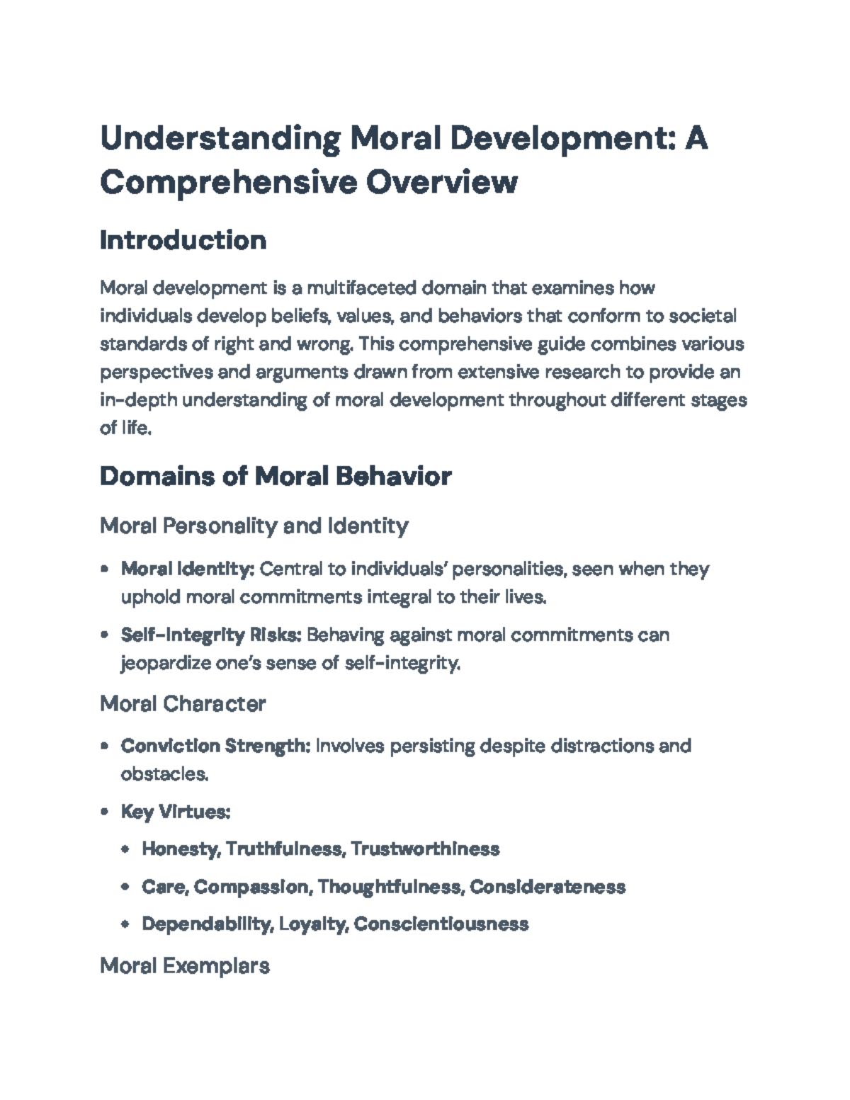 Understanding Moral Development: A Comprehensive Guide to Ethics - Studocu