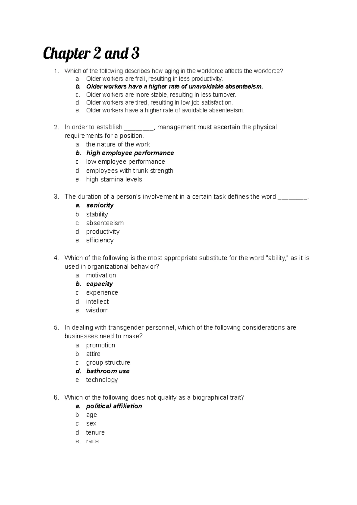 OB 002 - Mini Test Key Summary: Key Concepts in Organizational Behavior ...