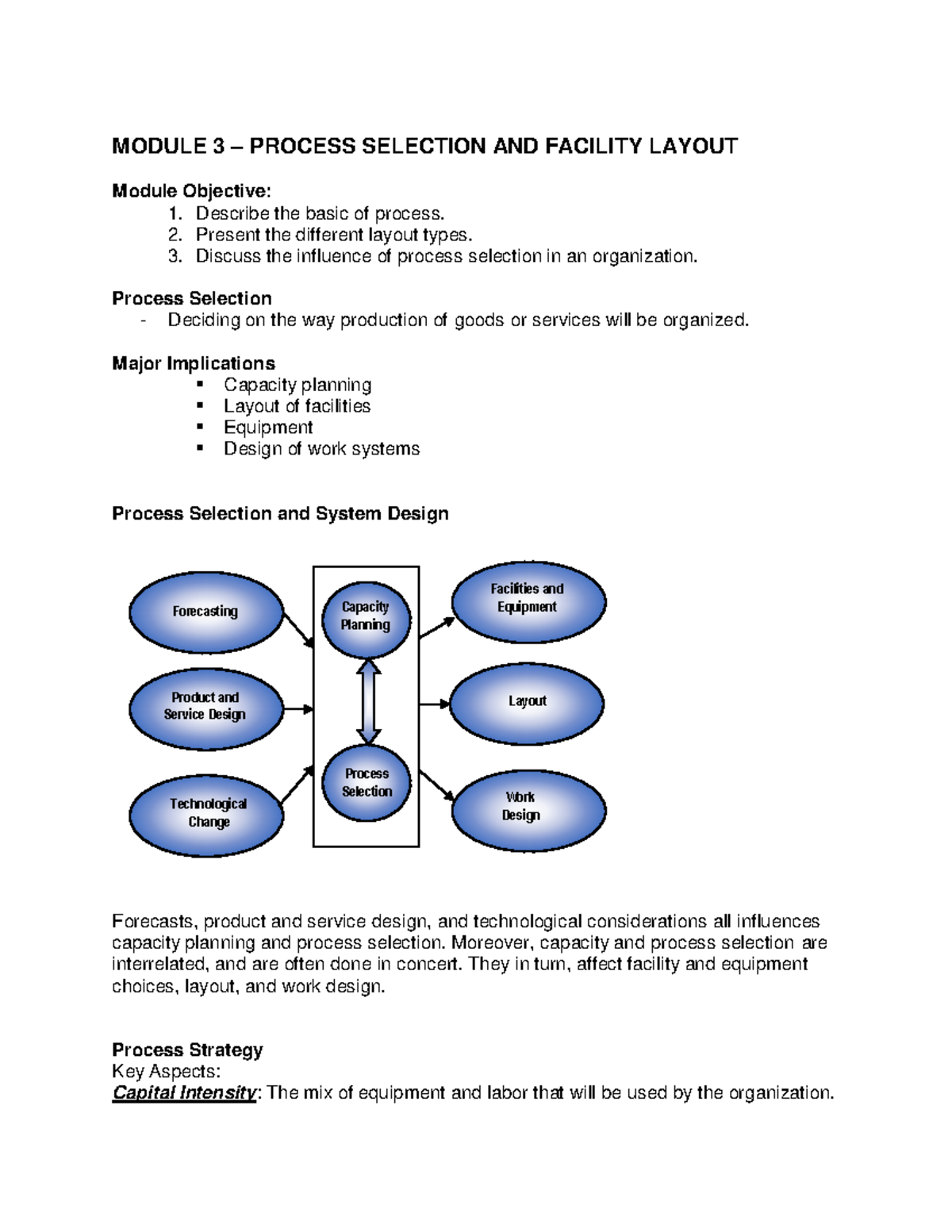 Module 3: Insights on Process Selection & Facility Layout Strategies ...