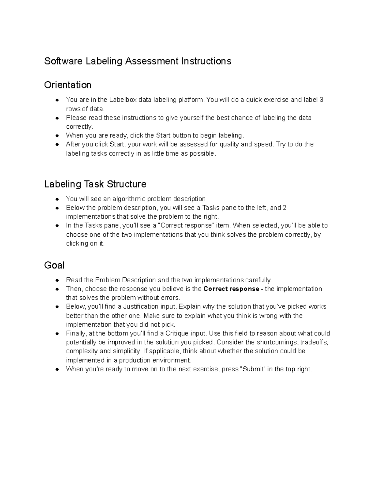 Software Labeling Assessment Instructions (Labelbox) - Studocu