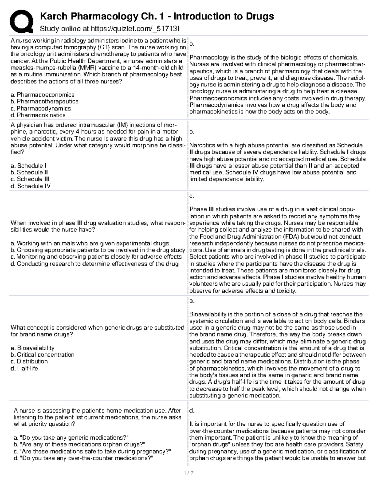 Final Exam Study Guide for Nursing Pharmacology (NRSG 310) - Studocu