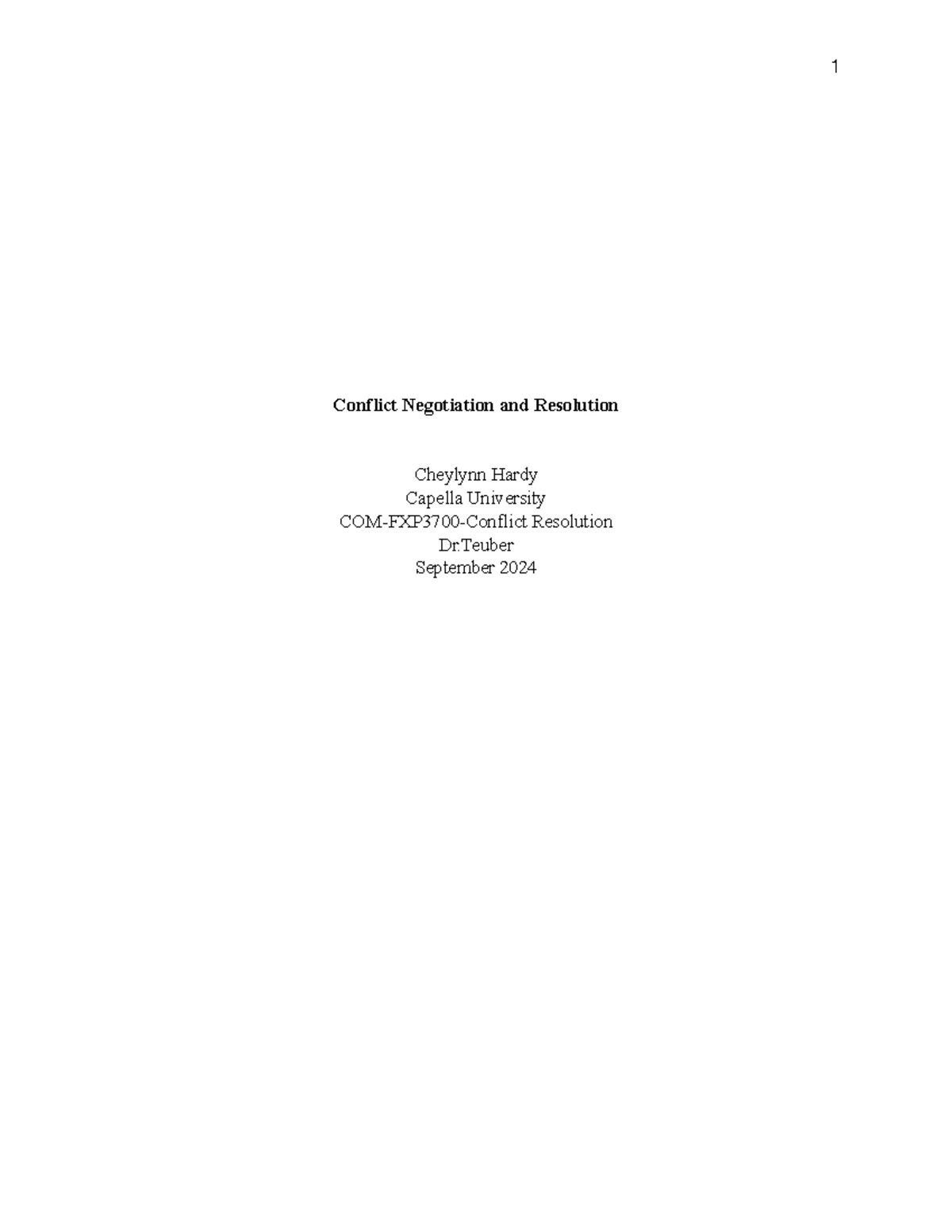 COM-FPX3700 Final Assessment: Understanding Conflict and Power Dynamics ...