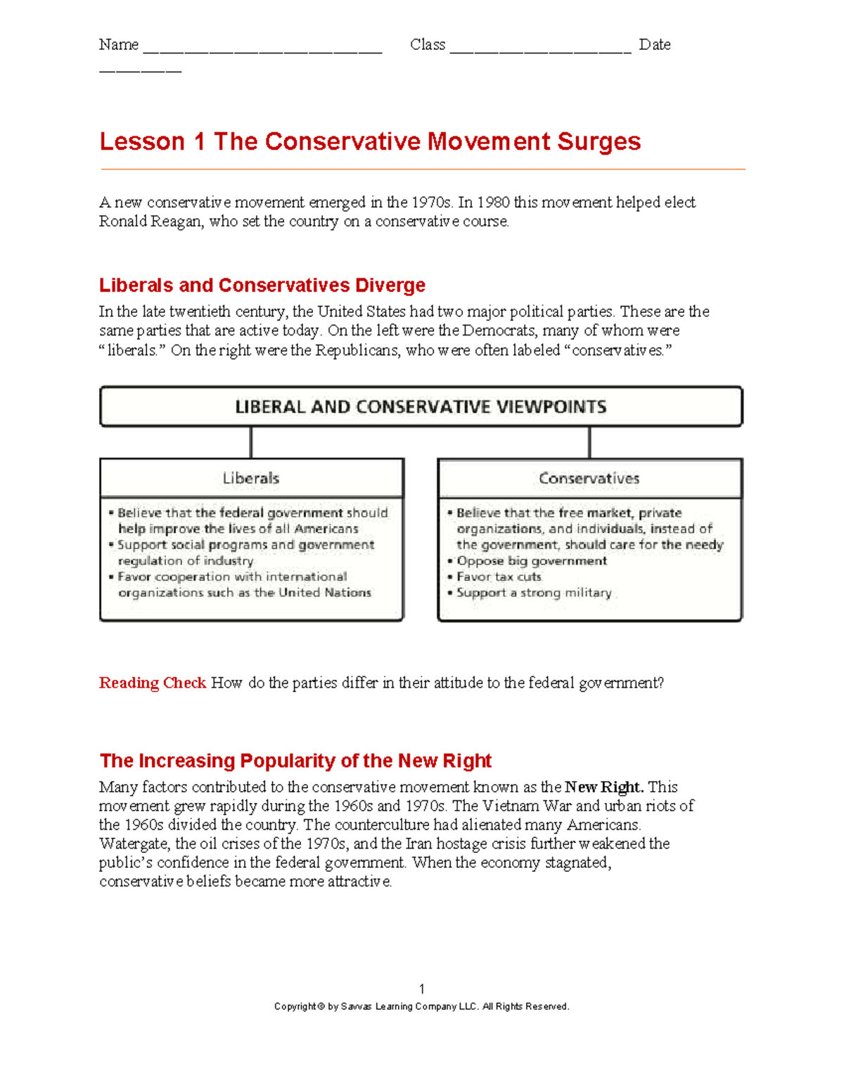 HSUS CA T19 L01 LSB - The Rise of the Conservative Movement in the ...