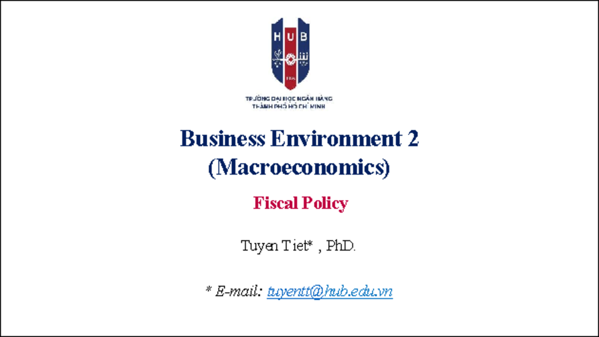 Lecture 4 - Fiscal Policy (Macroeconomics) Insights and Impacts - Studocu