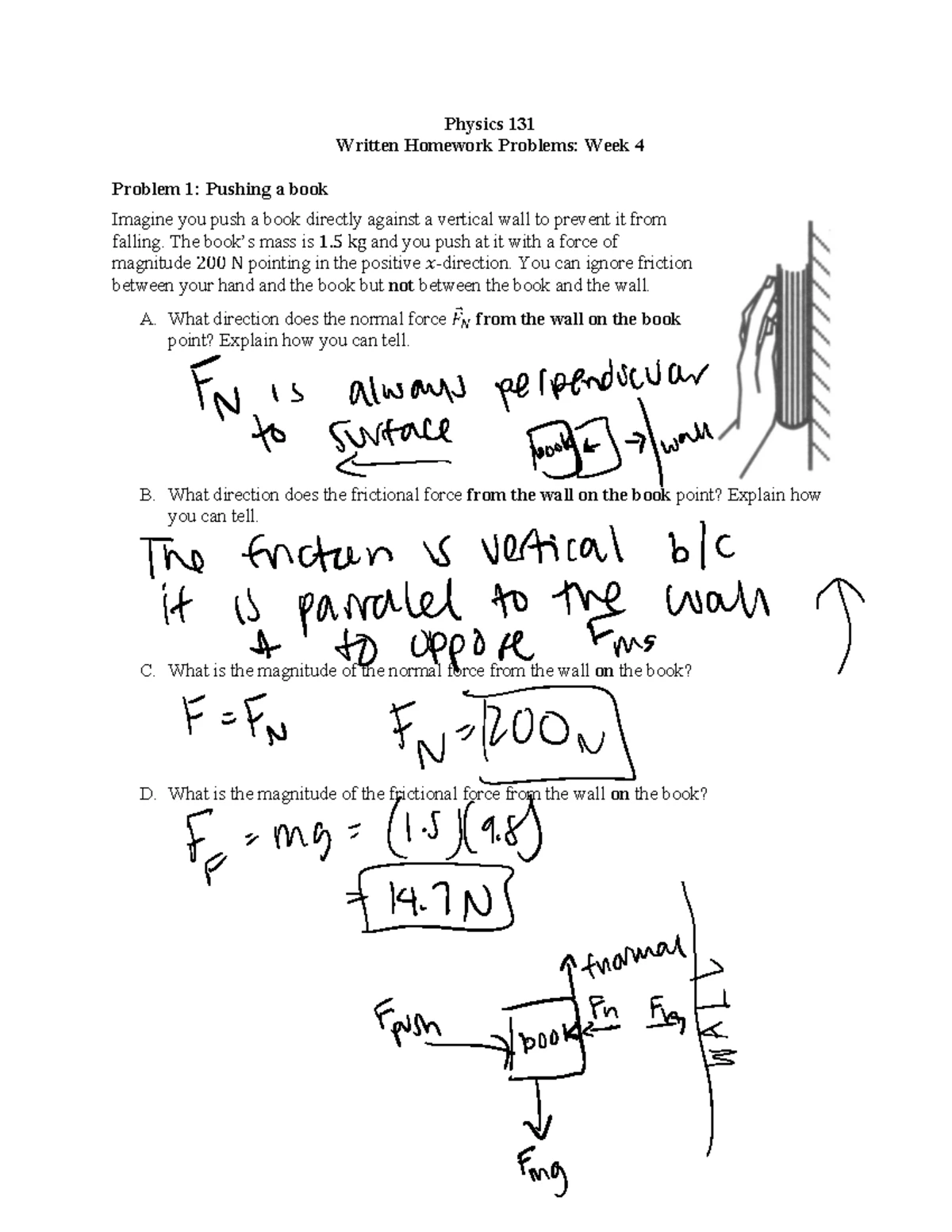Phys 131 Week8 Torque Written - Physics 131 Written Homework Problems ...