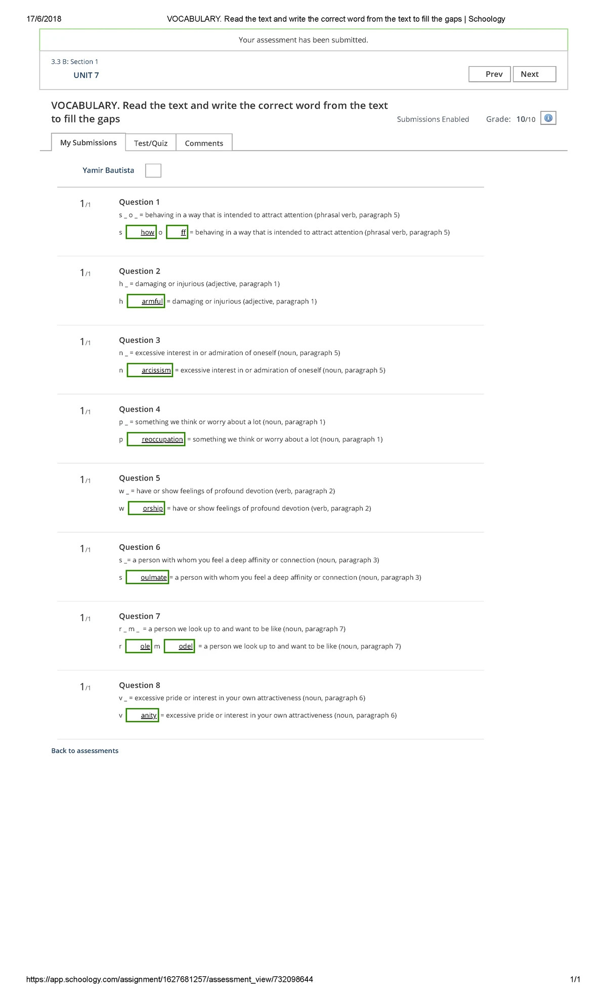 Top Notch Fundamentals Unit 5 Assessment - Unit 5 General Test name ...