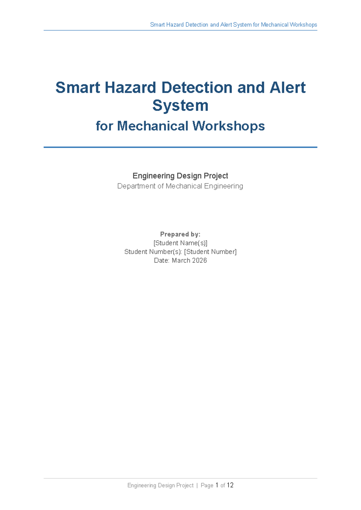 Smart Hazard Detection & Alert System for Mechanical Workshops (ENG ...