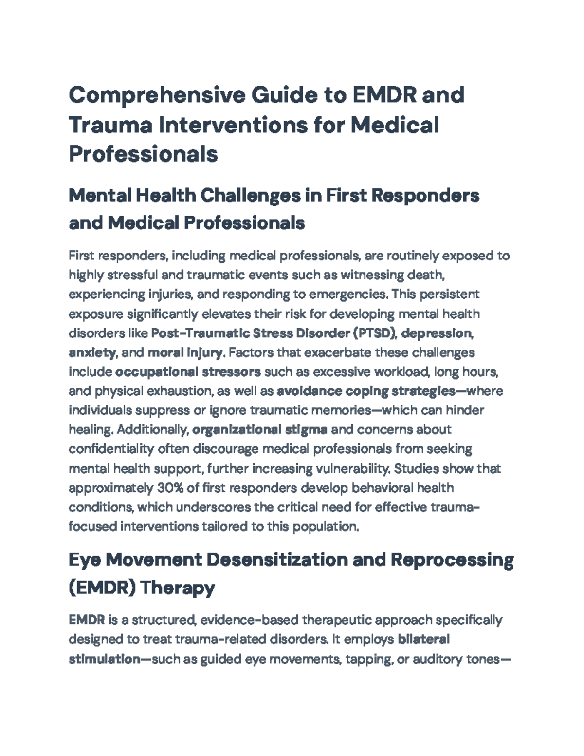 Comprehensive Guide to EMDR-Based Trauma Interventions for Medical ...