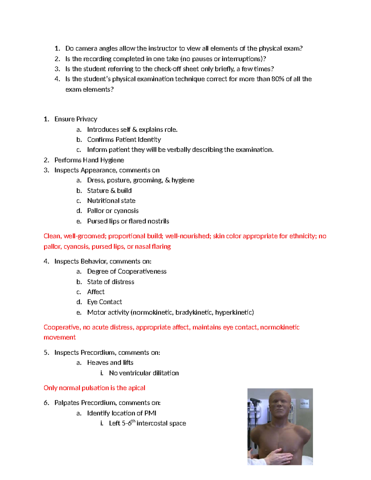 Physical Examination Assessment Guide (HEALTH 101) - Studocu