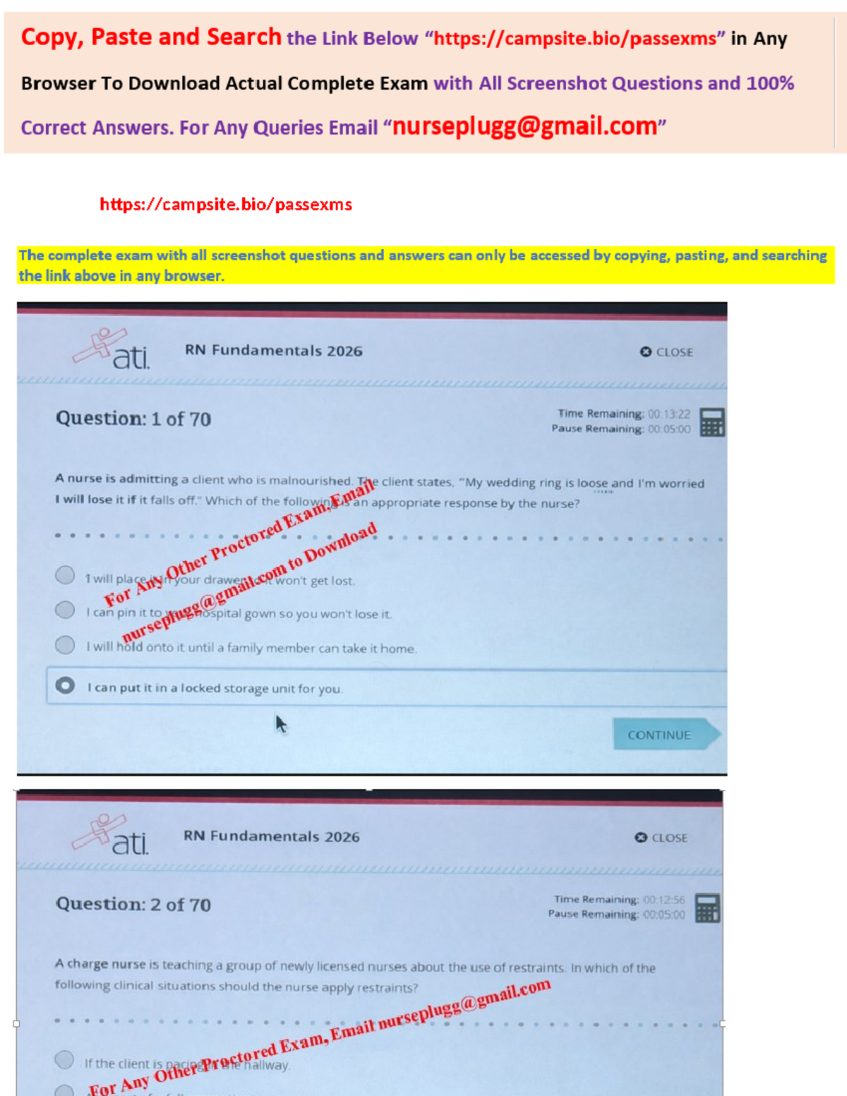 Pass ATI RN Fundamentals 2026 Proctored Exam: NGN 70 Questions ...