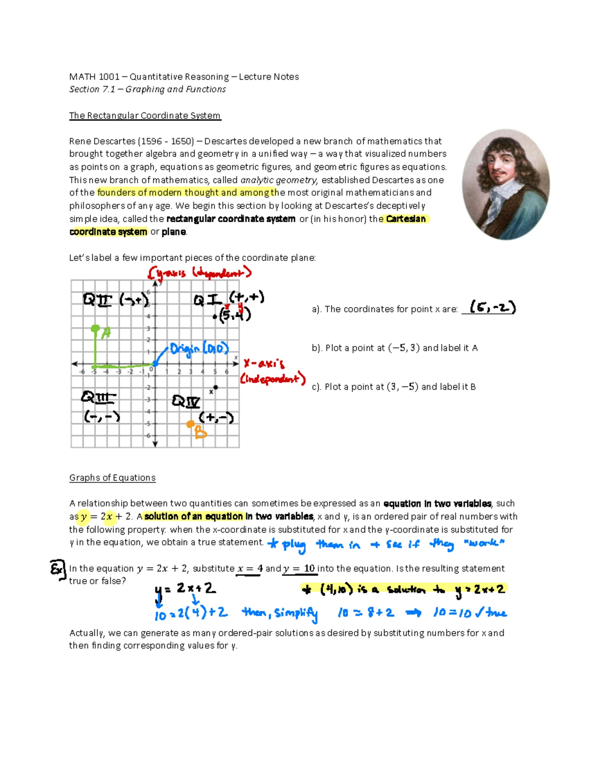 MATH 1001 – Final Exam Lecture Notes: The Fundamental Counting ...
