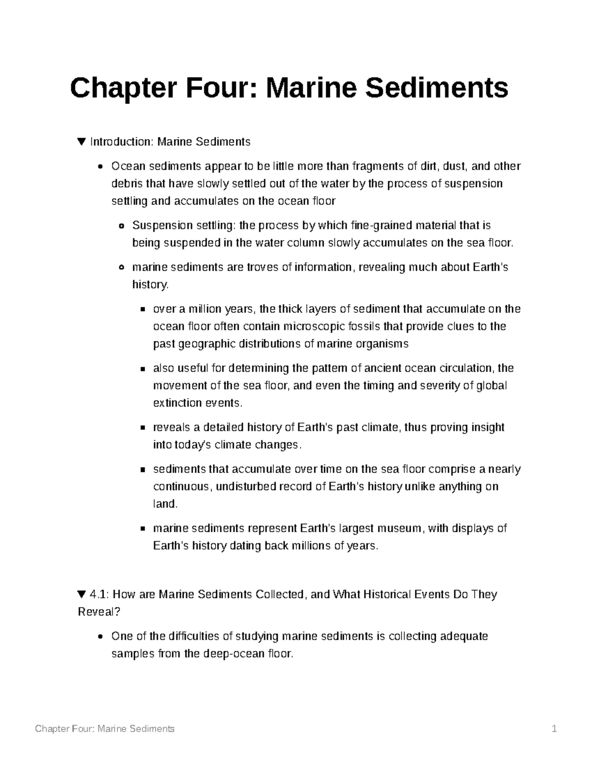 Marine Sediments - Chapter Four: Marine Sediments Introduction: Marine ...