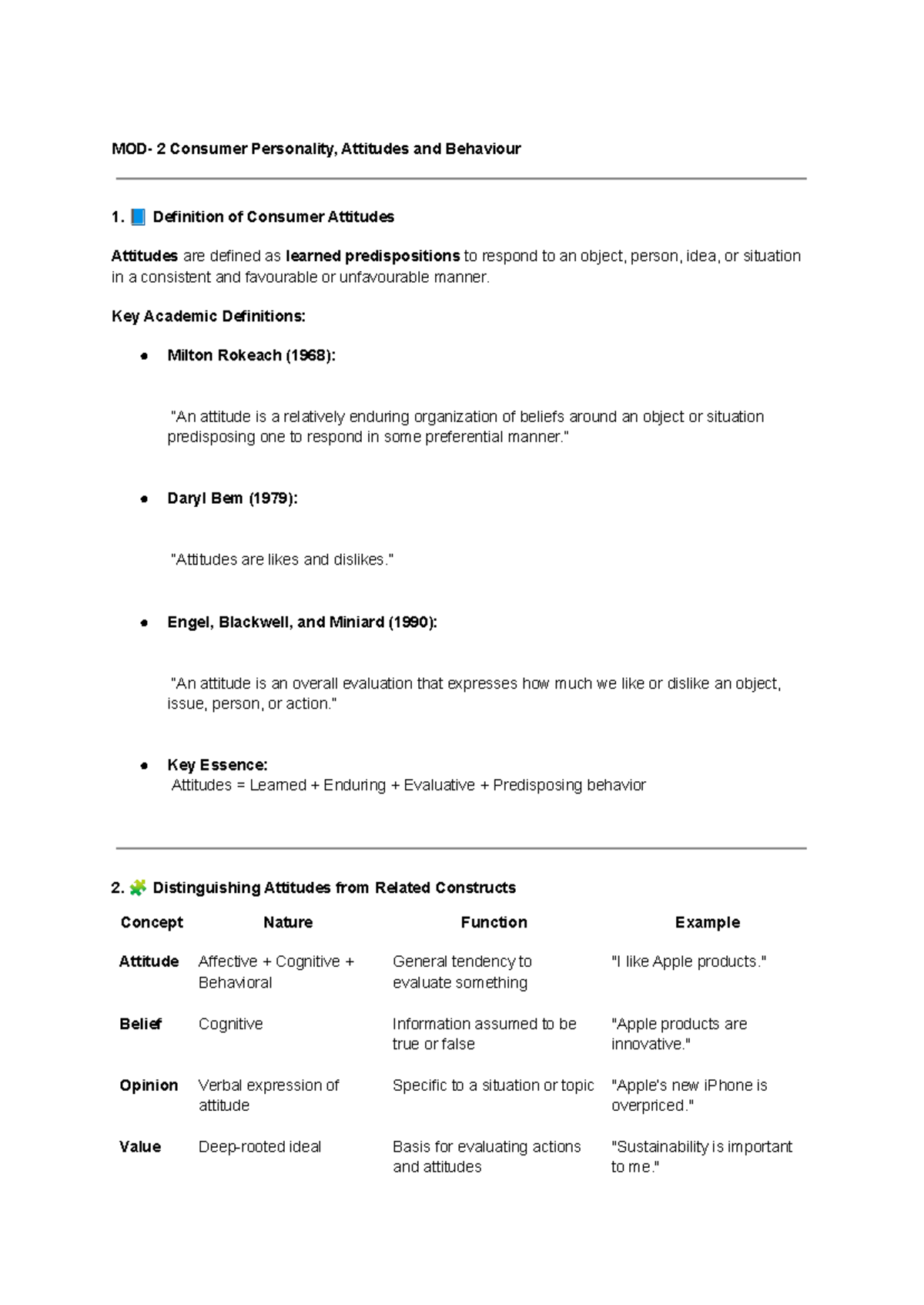 Module 2 theories of consumer personality, attitudes, and behavior ...