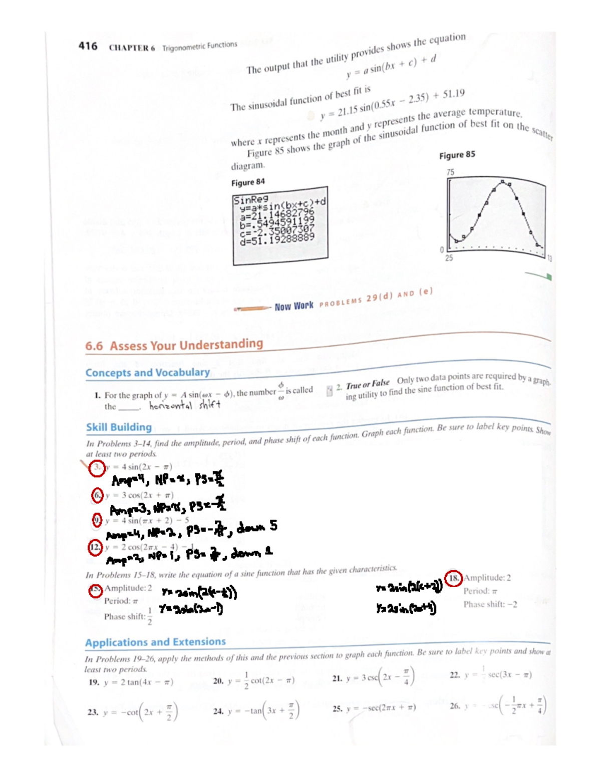 Honors Precalculus - HW #7 - 416 CHAPTER 6 Trigonometric Functions The ...