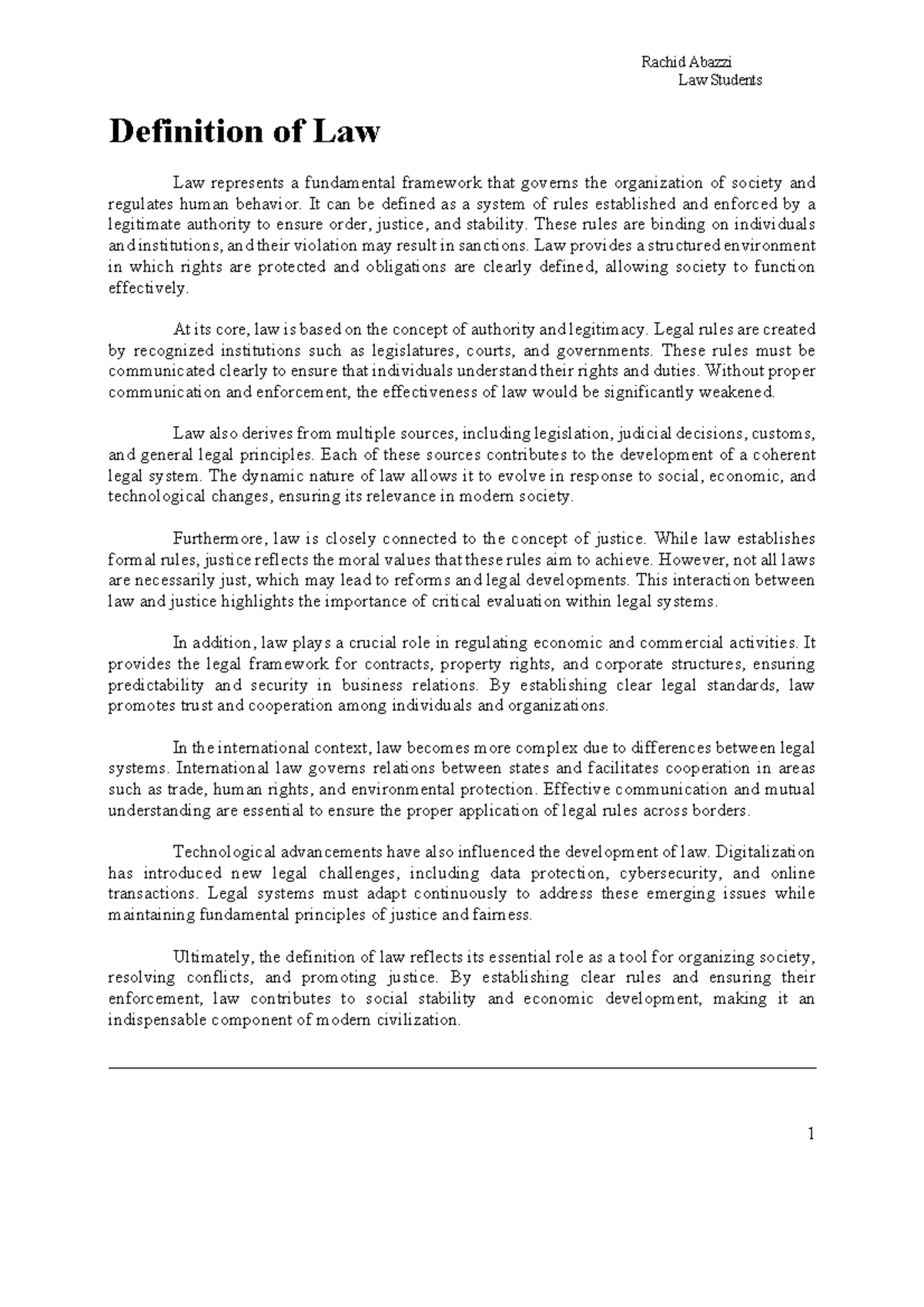 Law Students - Definition of Law and Its Functions - Studocu