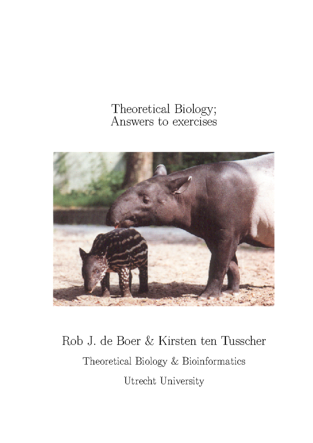 Kwa Bio Reader 2023 - Answers for Theoretical Biology Exercises ...