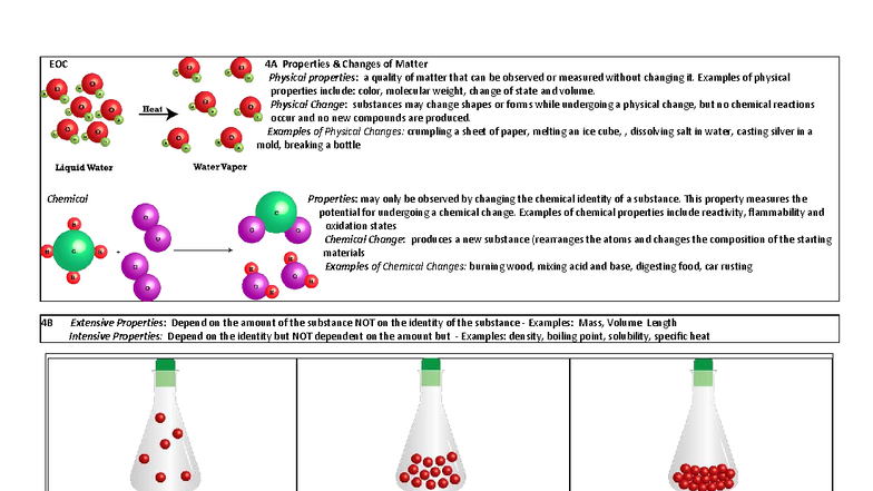 EOC 4A Chemistry Properties and Changes of Matter Quick Review - Studocu