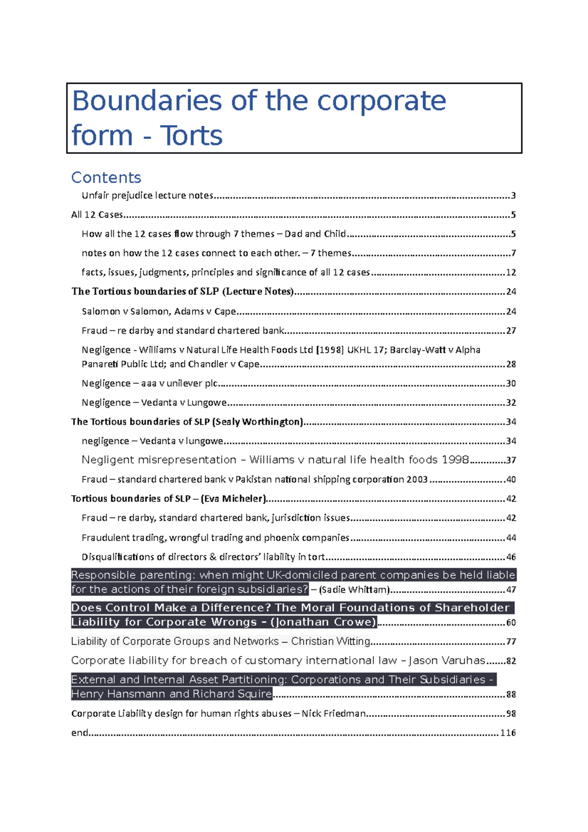 Tortious Boundaries in Corporate Law: SLP Overview and Case Analysis ...