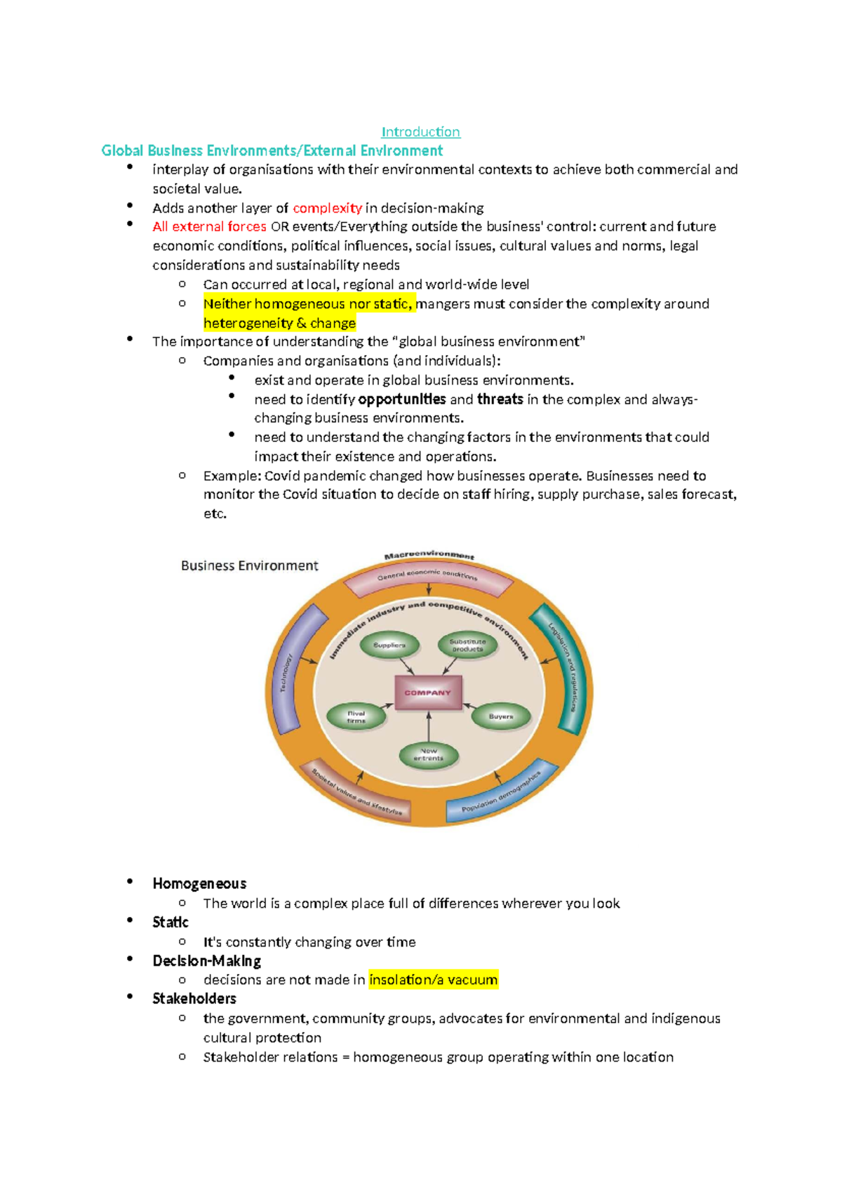 Global Business Environment: Understanding Complexity and Change ...