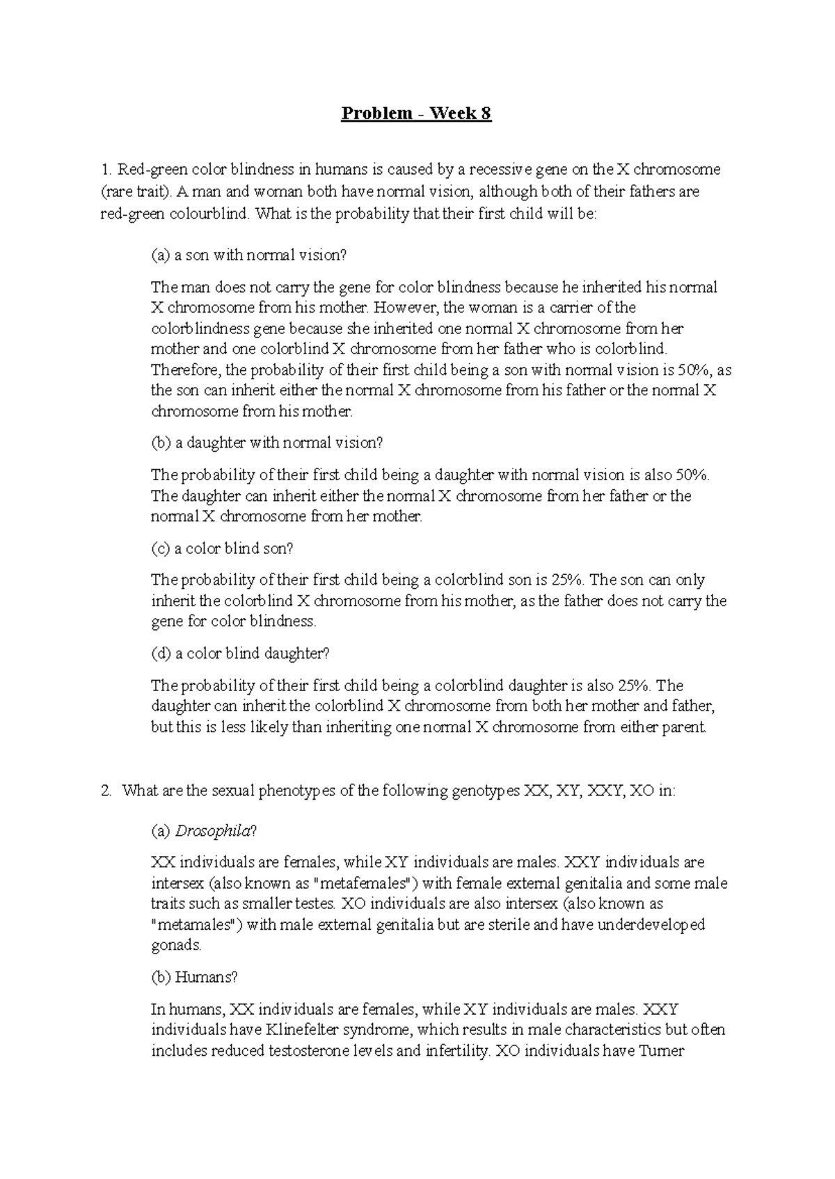 BIOL 2104 - Weekly Problem Set #8: Genetics and Probability Analysis ...