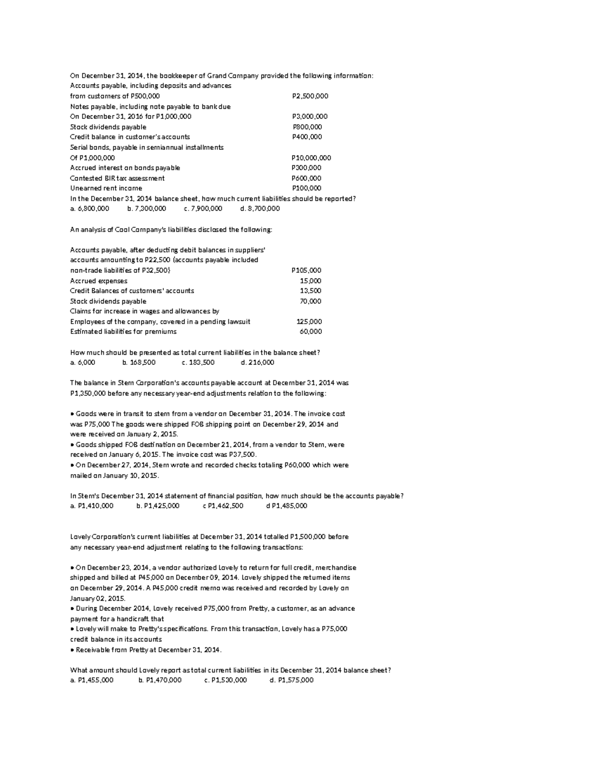 IA2 - Current Liabilities Analysis in Intermediate Accounting - Studocu