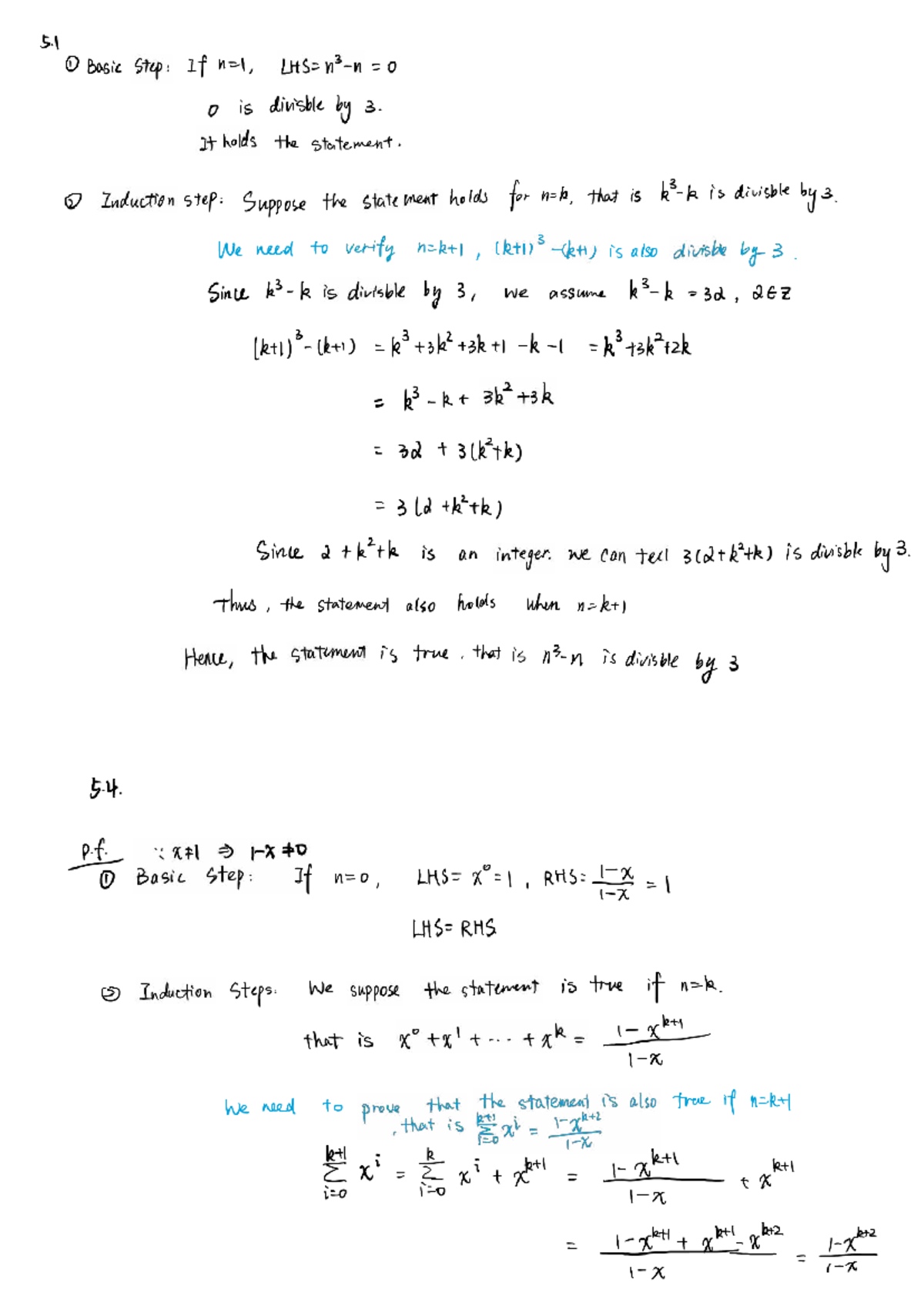 Math109 HW2 - Induction Proofs and Divisibility Statements - Studocu