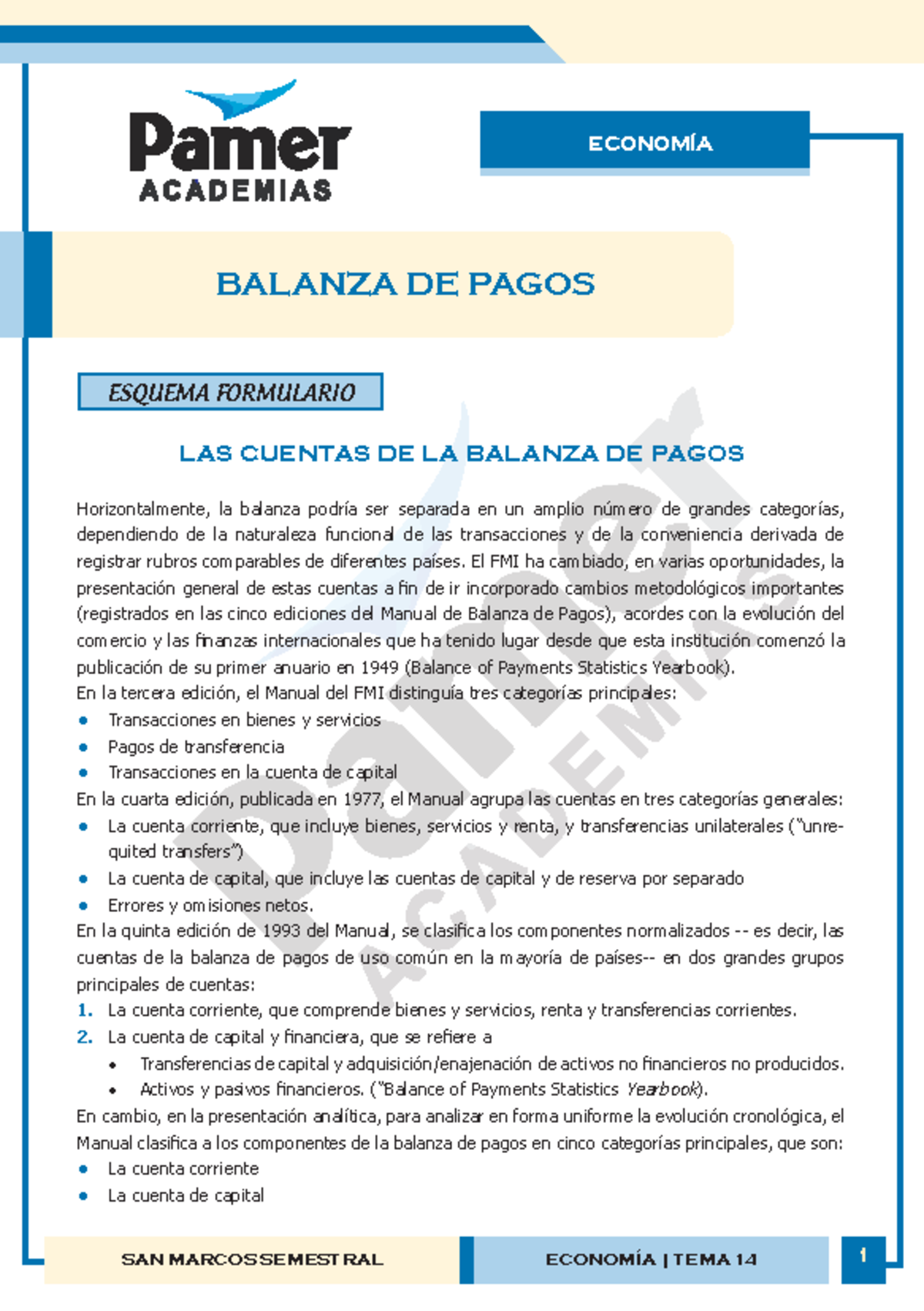 Economía Clase 14 - Balanza de Pagos y Análisis Económico - Studocu
