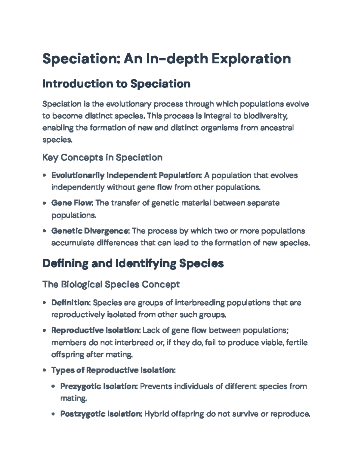Speciation Mechanisms and Case Studies: An In-depth Examination ...
