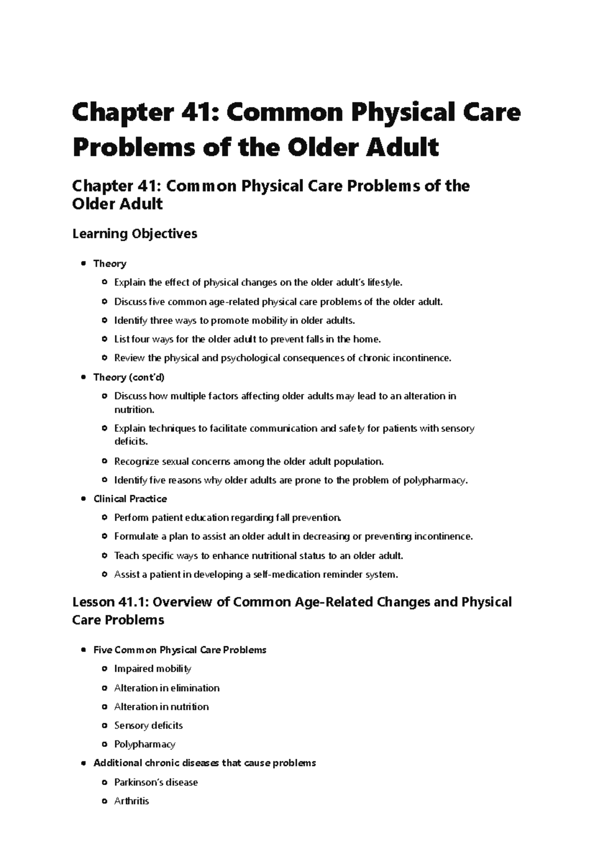 Chapter 41: Addressing Common Physical Care Issues in Older Adults ...