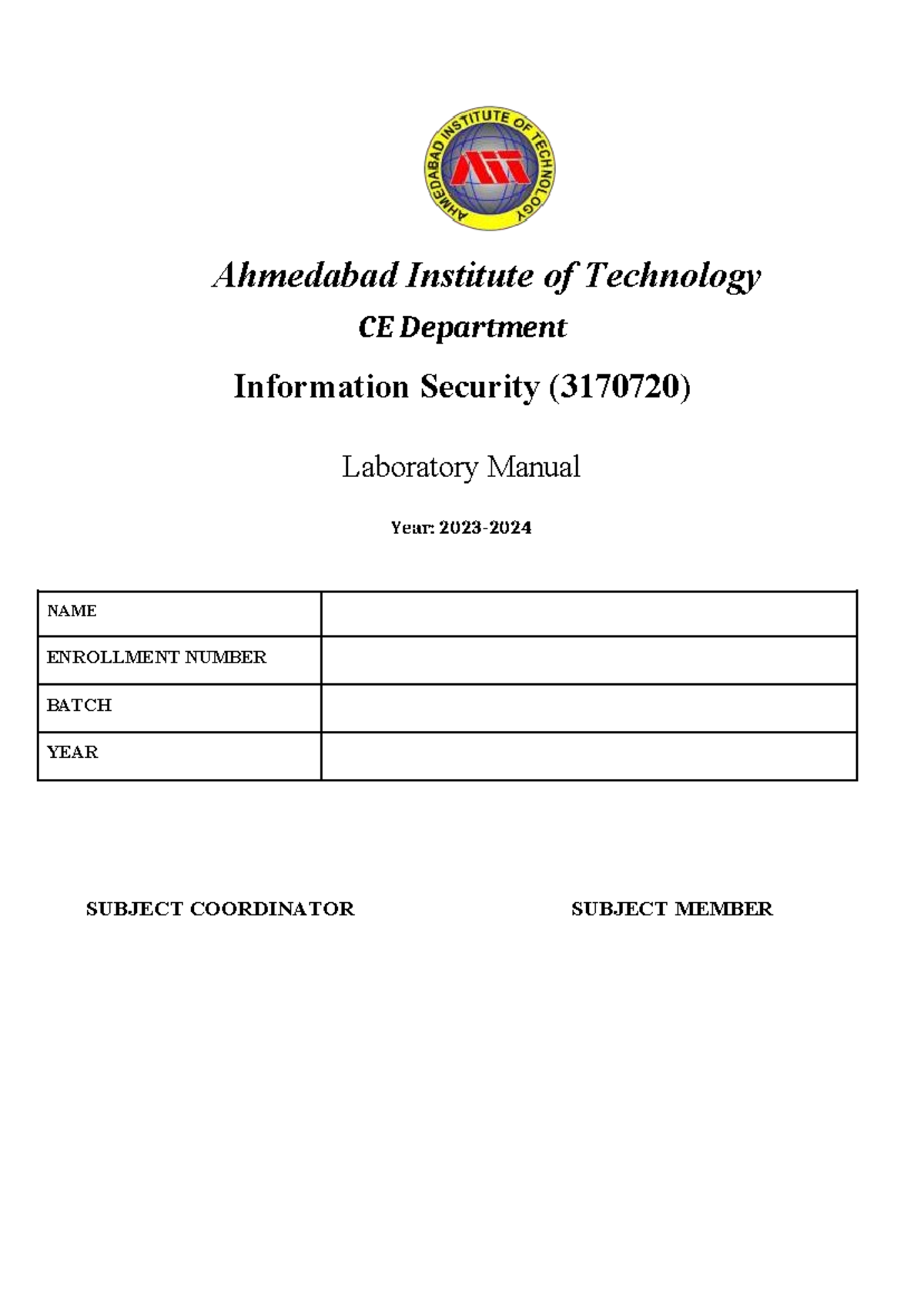 Information Security Lab Manual (3170720) - Academic Year 2023-2024 ...