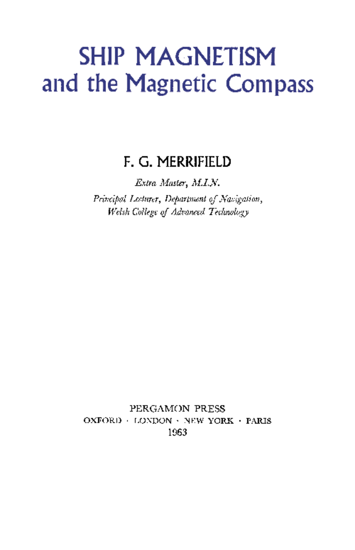 SHIP MAGNETISM AND MAGNETIC COMPASS: CHAPTER I - MAGNETOMETRY - Studocu