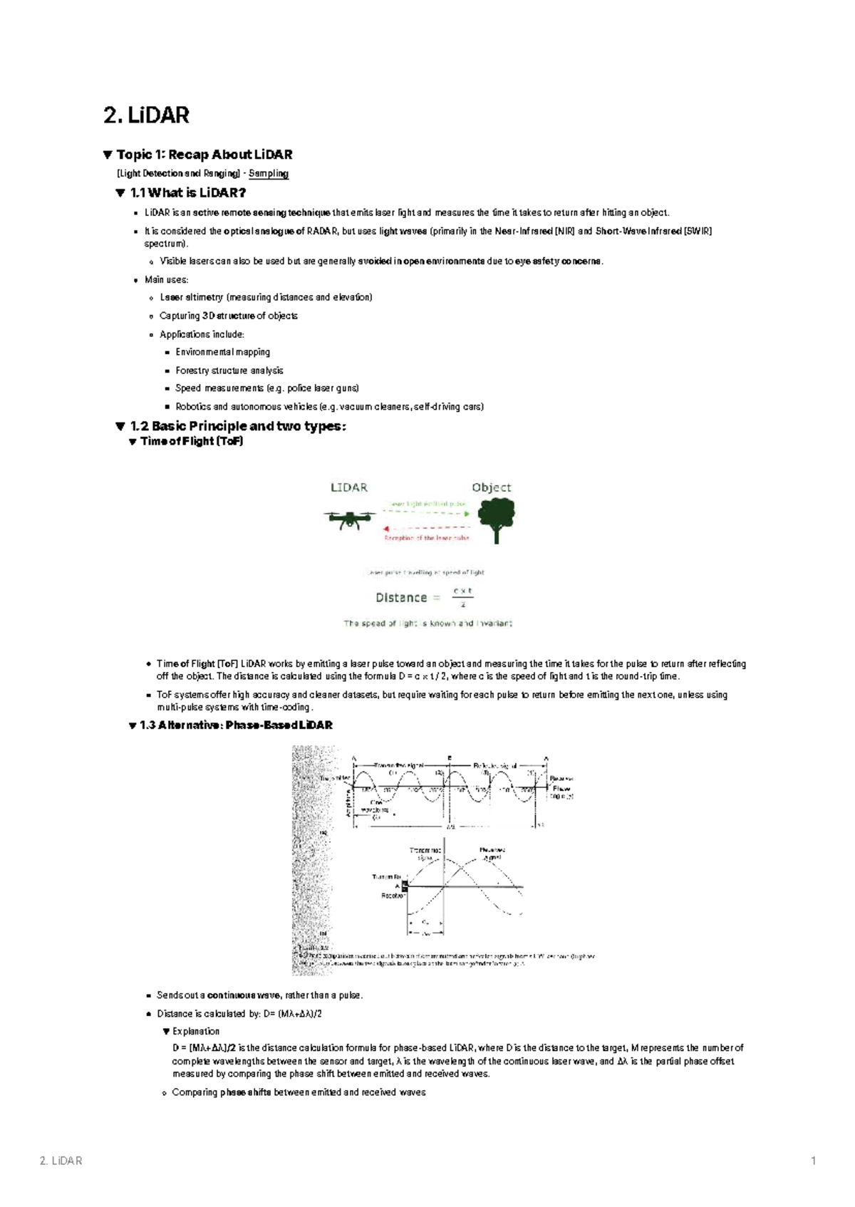 LiDAR Lecture Notes: Understanding Light Detection and Ranging ...