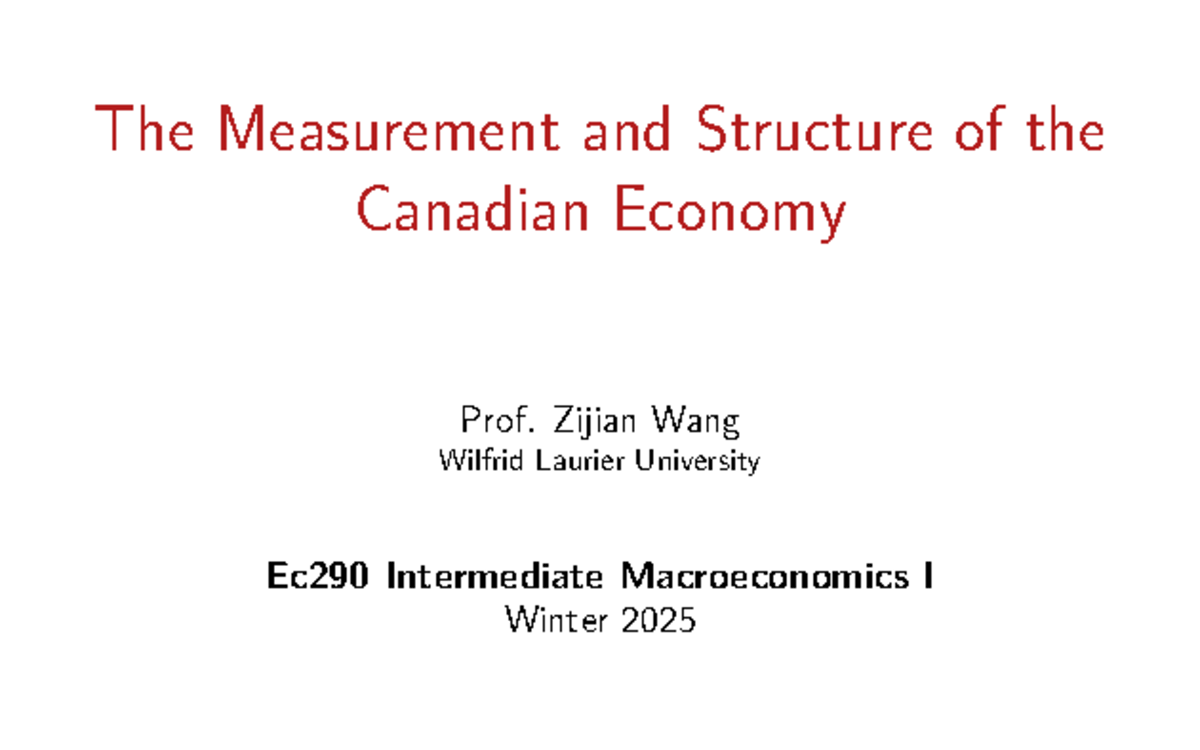Ec290 chapter 2 - slides - The Measurement and Structure of the ...