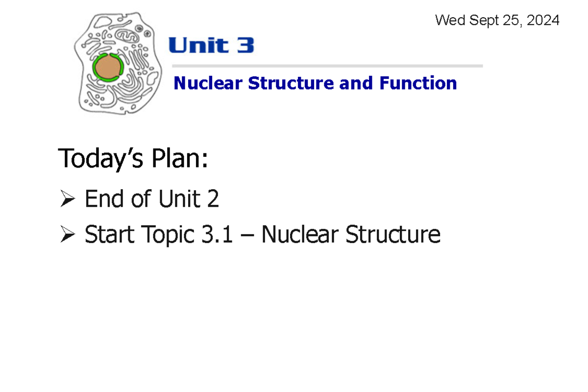 10-2024 Lecture 10 End of Unit 2 and Unit3-Nuclear structure post ...