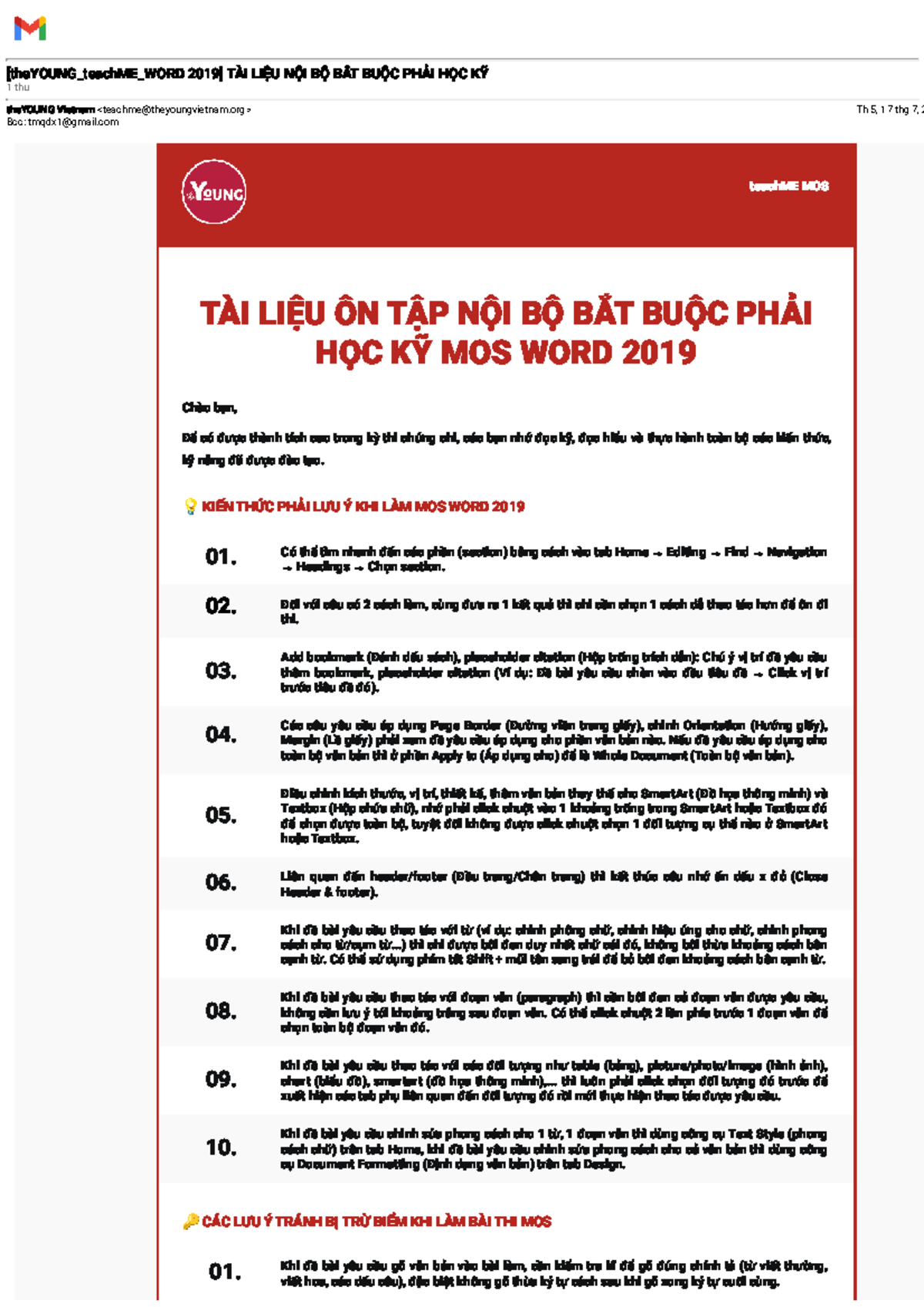 Tài Liệu Ôn Tập Bắt Buộc MOS WORD 2019 cho Kỳ Thi Chứng Chỉ - Studocu
